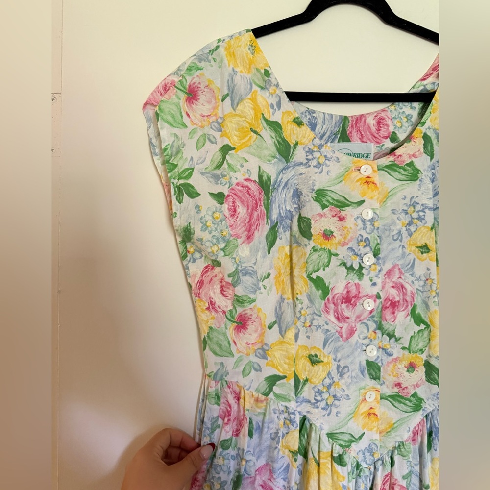 Vintage floral drop waist dress